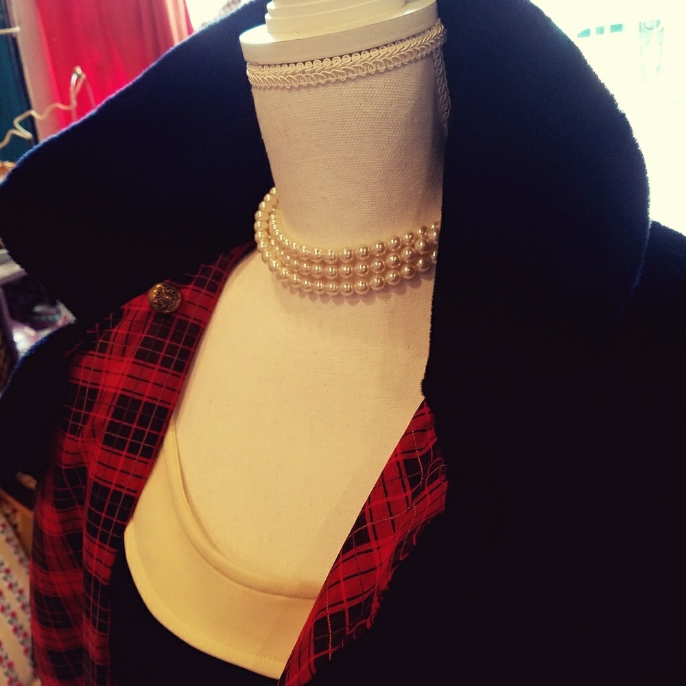 Vintage faux fur reversal swing coat